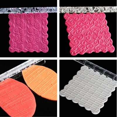 14 styles Acrylic Rolling Pin Designed Fondant Cake Impression Rolling Pin Pastry Roller Embossing Baking Tools