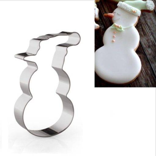1pcs patisserie reposteria Bakery Christmas Snowman Mold Metal Cookie Cutter Fondant Cake Decor Tools Pastry Shop