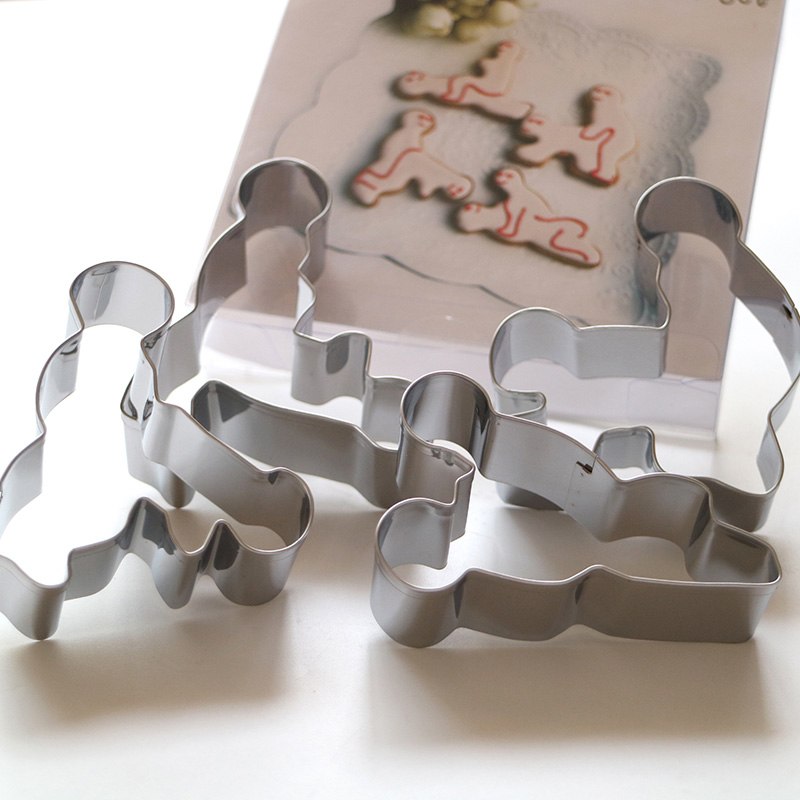 4pcs Sexy Adult Cookiecutter Set Stainless Steel Biscuit Moulds Cookie Cutter