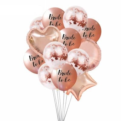 Chicinlife Rose gold Bride To Be Latex Balloons heart star balloon Bachelorette wedding party decoration
