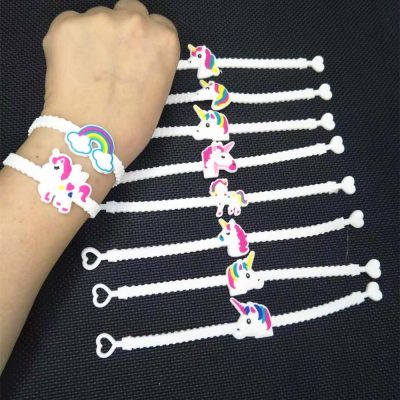 10pcs Unicorn Party Decoration Rubber Bangle Bracelet