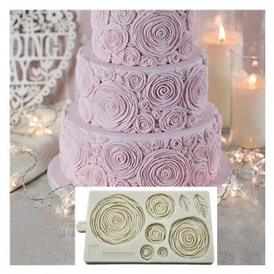 Ruffled Roses Mould Cake Decorating Tools Fondant Mold Silicone Mold for Sugarpaste Flower Paste Marzipan Modelling Paste k259