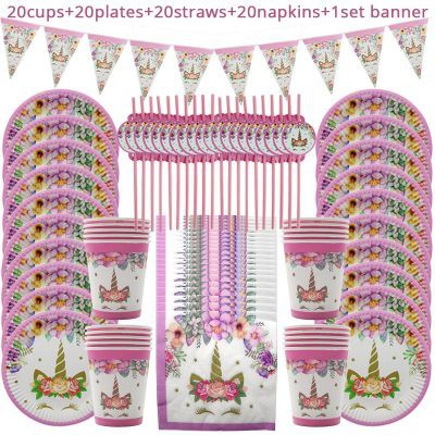 81pcs/set Unicorn Party Supplies  Birthday Party Decoration
