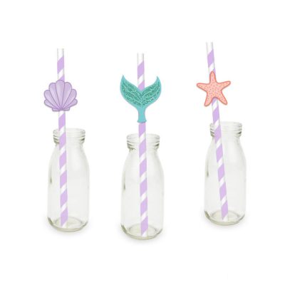 Mermaids Straw 21PCS Paper Straws Birthday Party