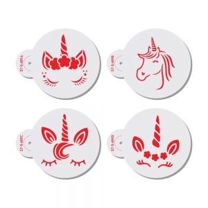 4pcs/set Unicorn Cookies Stencil Coffee Stencils Template