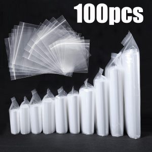 100pcs Clear Zip lock Ziplock Bag Food package Storage bag Vacuum Zipper