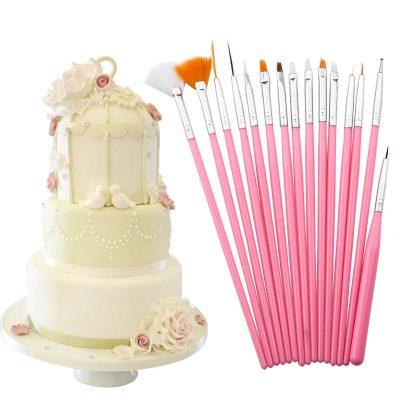 15Pcs/Set Fondant Cake Brush DIY Sugar Craft Baking Decorating Tools Cake Pen Pastry Brush For Fondant Painting