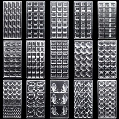 3D Polycarbonate Chocolate Bar Molds Tray Plastic Baking Chocolate Candy Moulds Pastry Tools for Bakery Form Mold Bakeware Mould