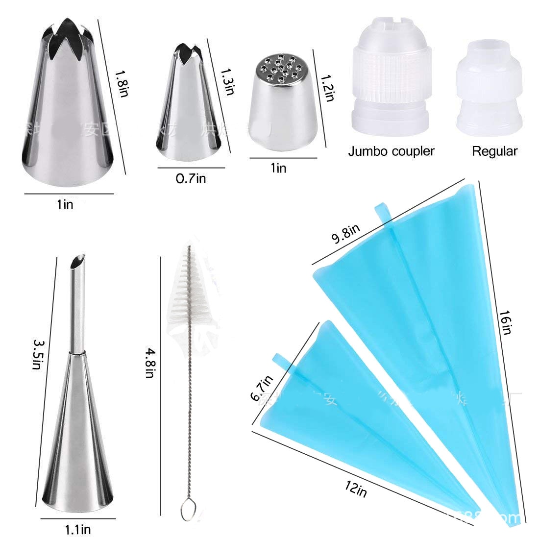 Cake Decorating Tip Sets 164pcs/127pcs/112pcs Pastry Bag Confectionery Accessories Nozzle Stainless Cream Cake Baking Tools GYH