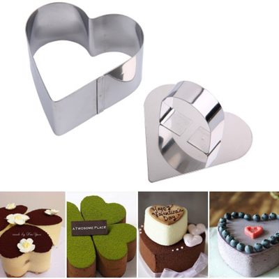 Stainless Steel Cake Dessert Mold Square Round Heart Flower Shaped Mousse Ring