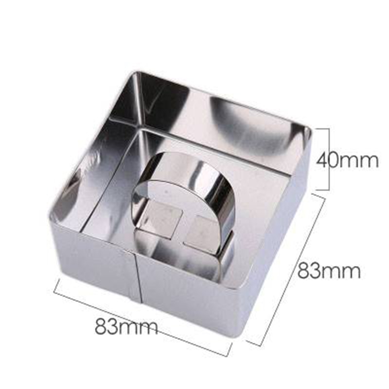 Stainless Steel Cake Dessert Mold Square Round Heart Flower Shaped Mousse Ring