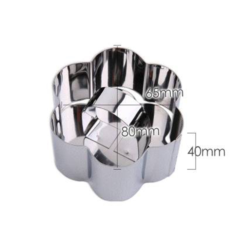 Stainless Steel Cake Dessert Mold Square Round Heart Flower Shaped Mousse Ring