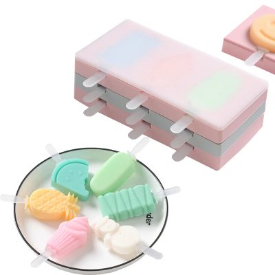Silicone Ice Cream Mold with Cover Animals Shape