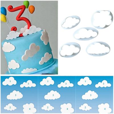 5PCS/Set Cloud Shape Cookie Cutter Custom Made 3D Printed Fondant Cookie Cutter