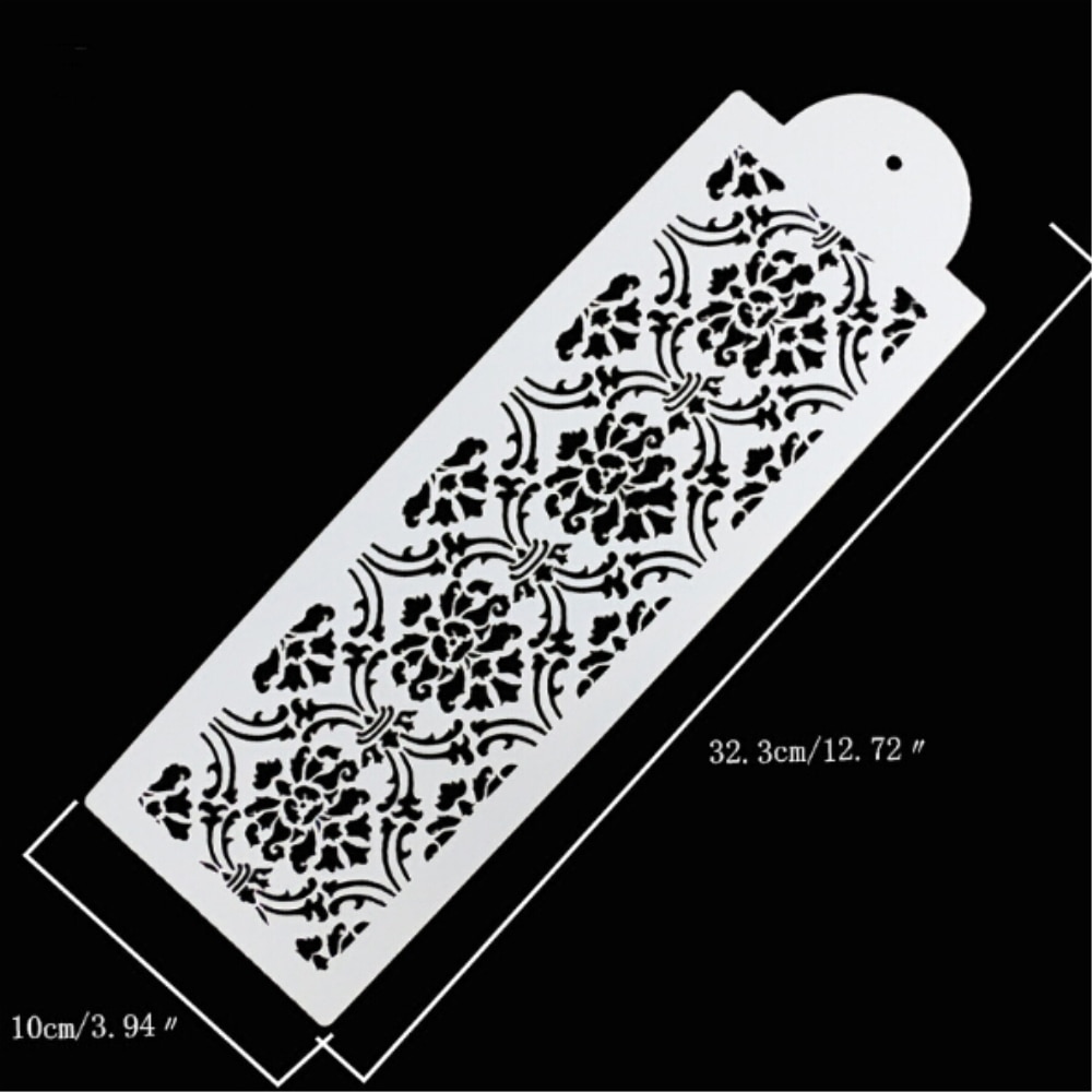 Cake Decorating Tool Damask Lace Border Cake Side Cupcake Stencil Sugarcraft Decoration