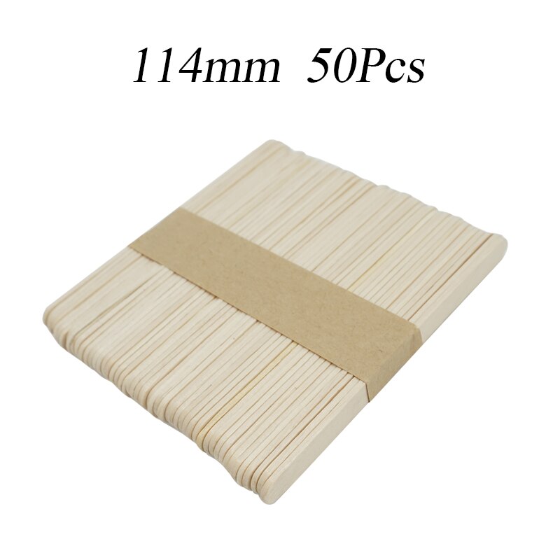 50 or 100pcs Ice Cream Popsicle Sticks Natural Wooden