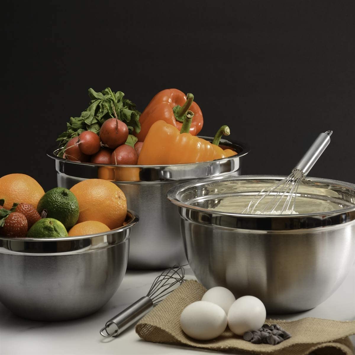 Stainless Steel Bowls Set 6Pcs