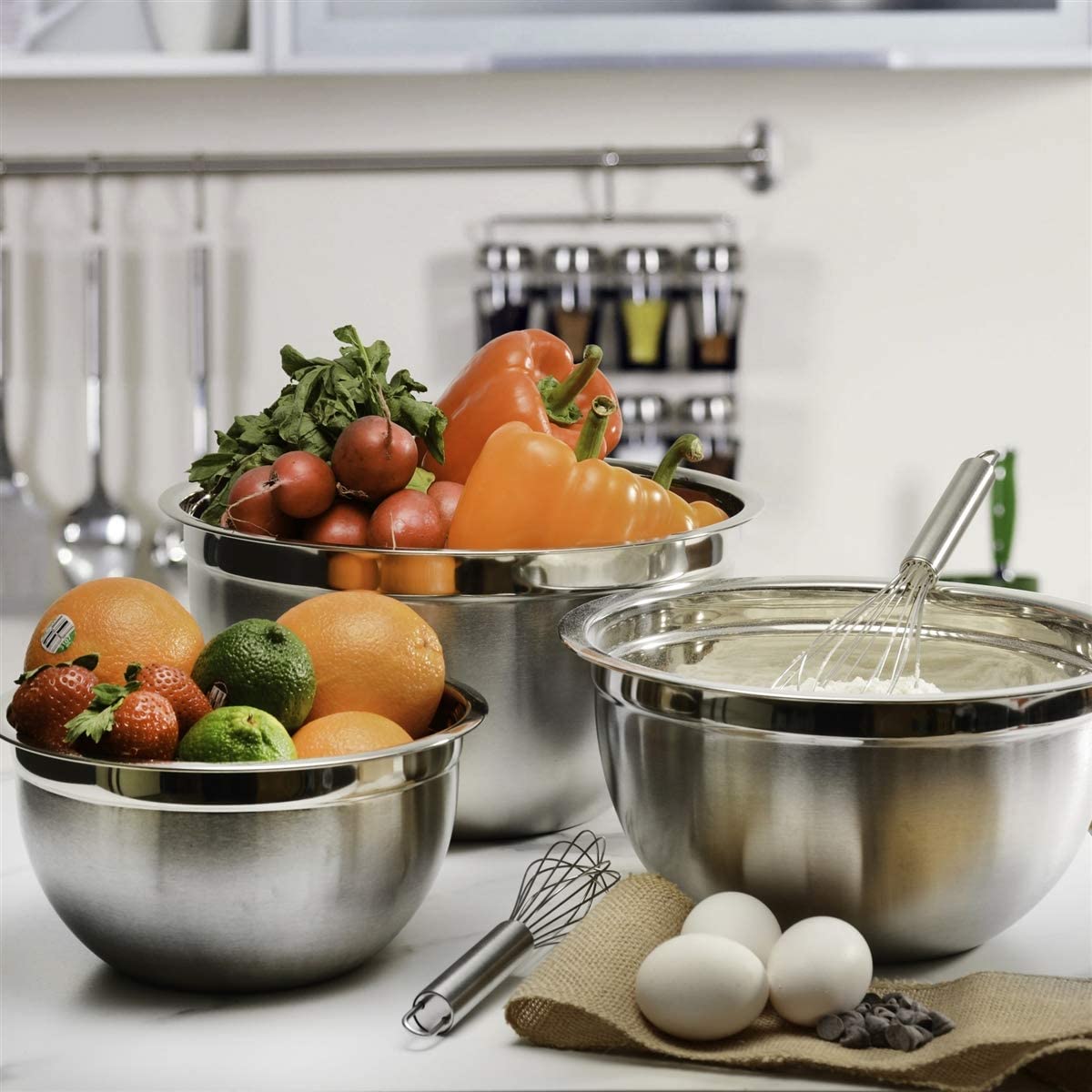 Stainless Steel Bowls Set 6Pcs