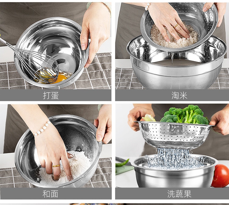 Stainless Steel Bowls Set 6Pcs