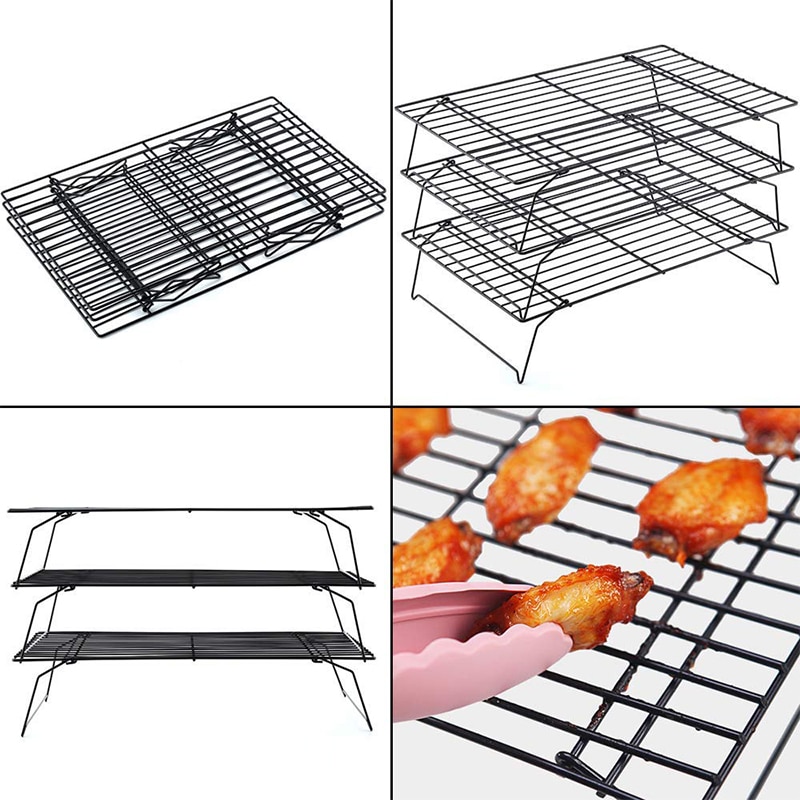 3Layers Stackable Wire Grid Cooling Tray