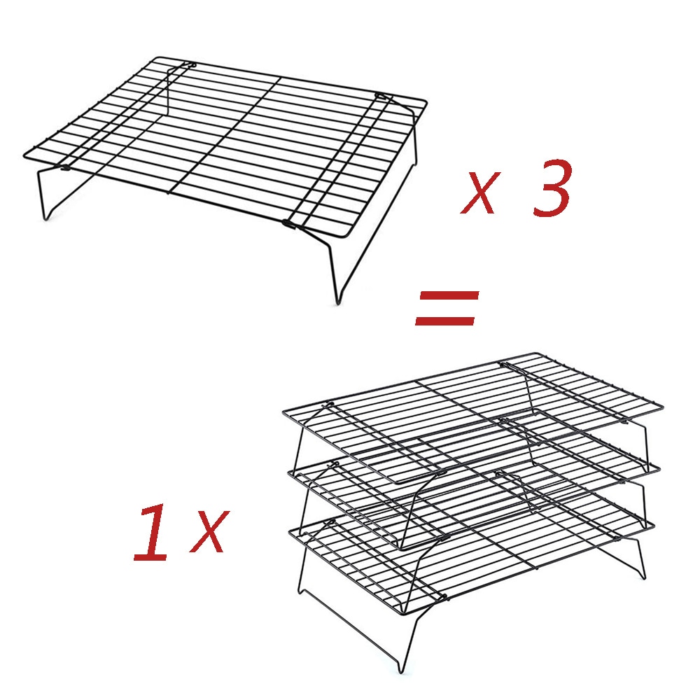 3Layers Stackable Wire Grid Cooling Tray