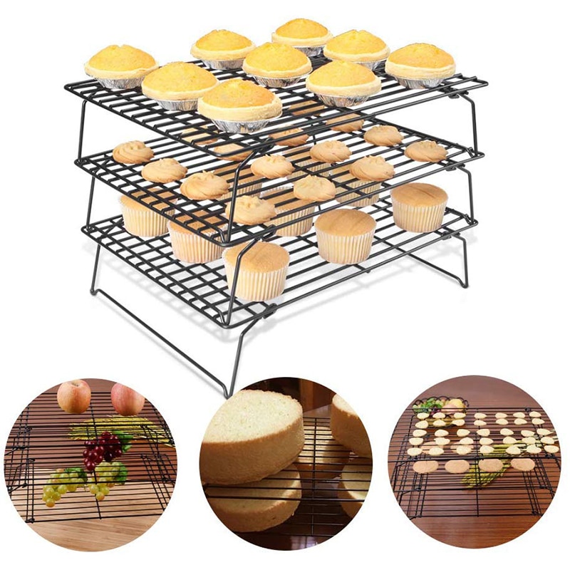 3Layers Stackable Wire Grid Cooling Tray