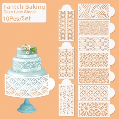 10Pcs Set Cake airbrush Decoration stencil