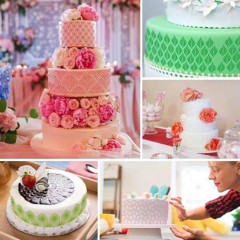 Cake Stencil Dotted Line Shape Pattern Cake Decorating Plastic Lace Cake Boder