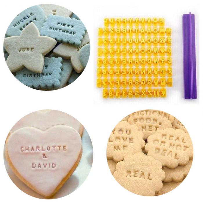 Alphabet Letter Number Cookie Press Stamp Embosser