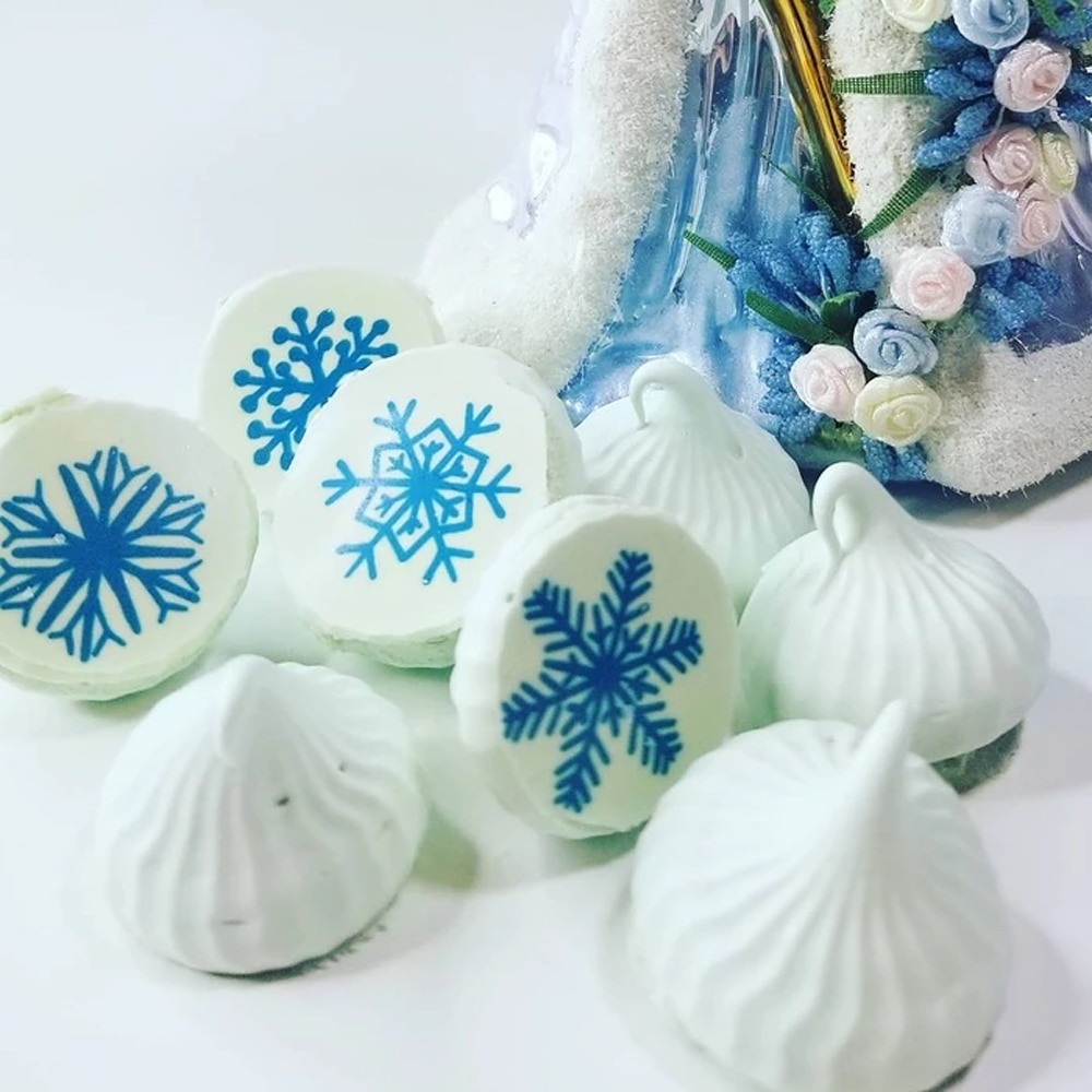 Mix Snowflake Shape Pattern Sugar Stamp Transfer Paper