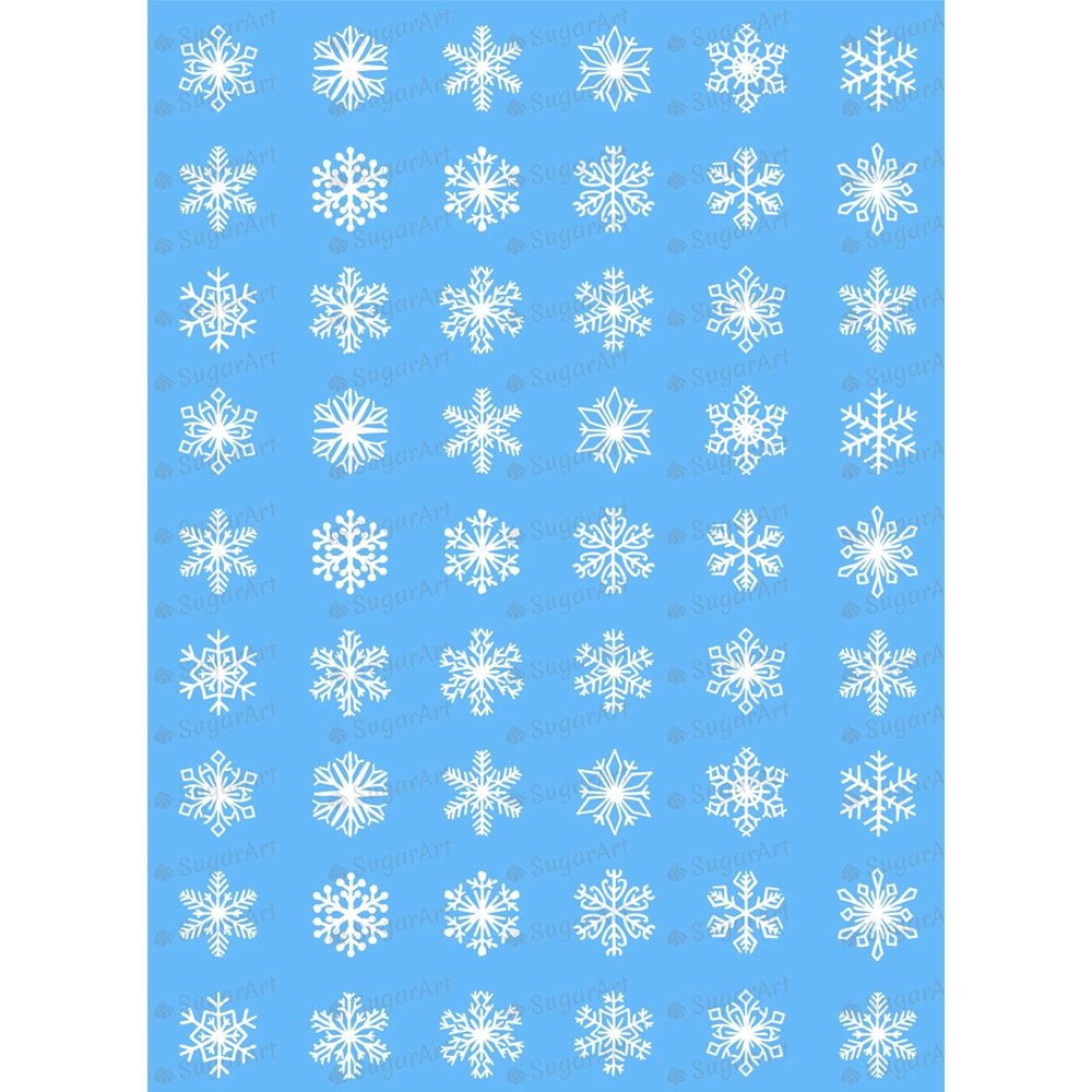 Mix Snowflake Shape Pattern Sugar Stamp Transfer Paper