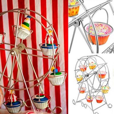 Metal Ferris Wheel Cupcake Holder Cake Stand Rotatable