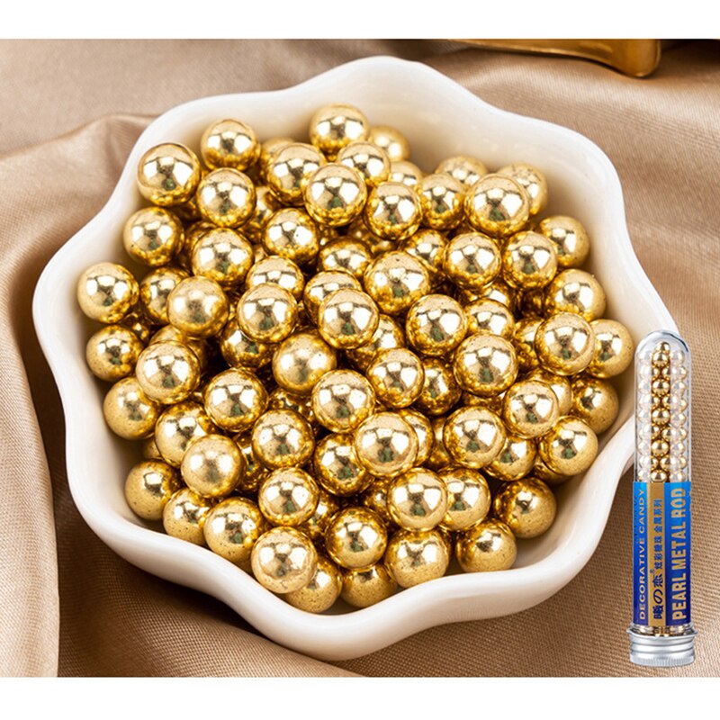 Edible Sprinkles Gold Bead Cake Decoration