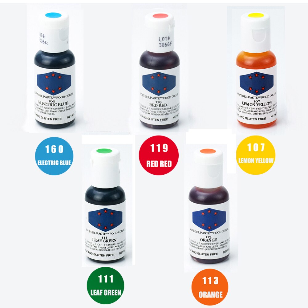 5 Colors Edible Pigment 21ML Food Coloring