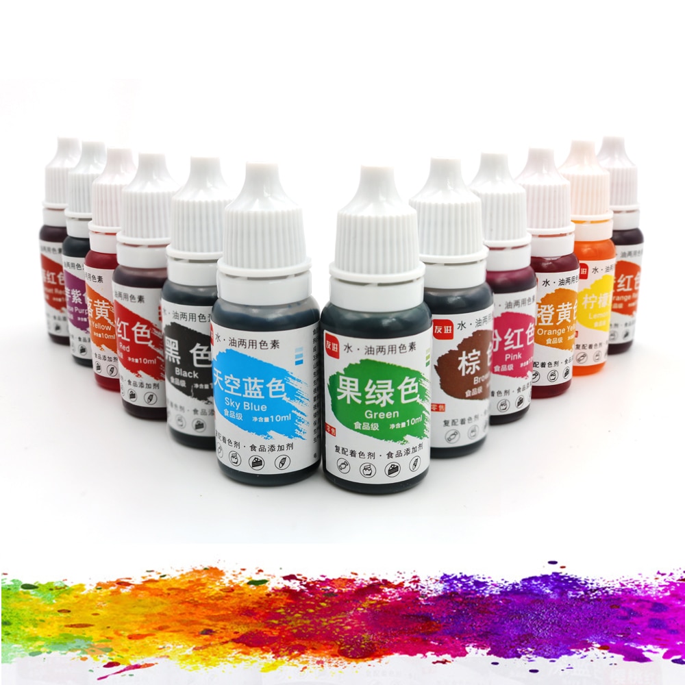 12 Colors  Set 10ml Natural Ink For Cake Decoration