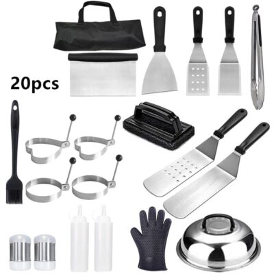 BAKEnCAKE Tools Barbecue Tools Set Professional Griddle Accessories Kit with Carry Bag