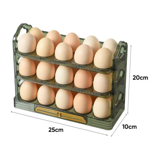 30 Grid Egg Holder Rotating 3 Tiers Fridge Eggs