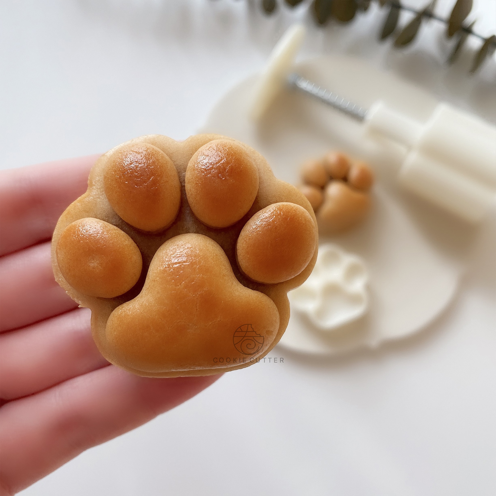 Cat Paw Shape Pastry Plunger Cookie Embosser Reusable