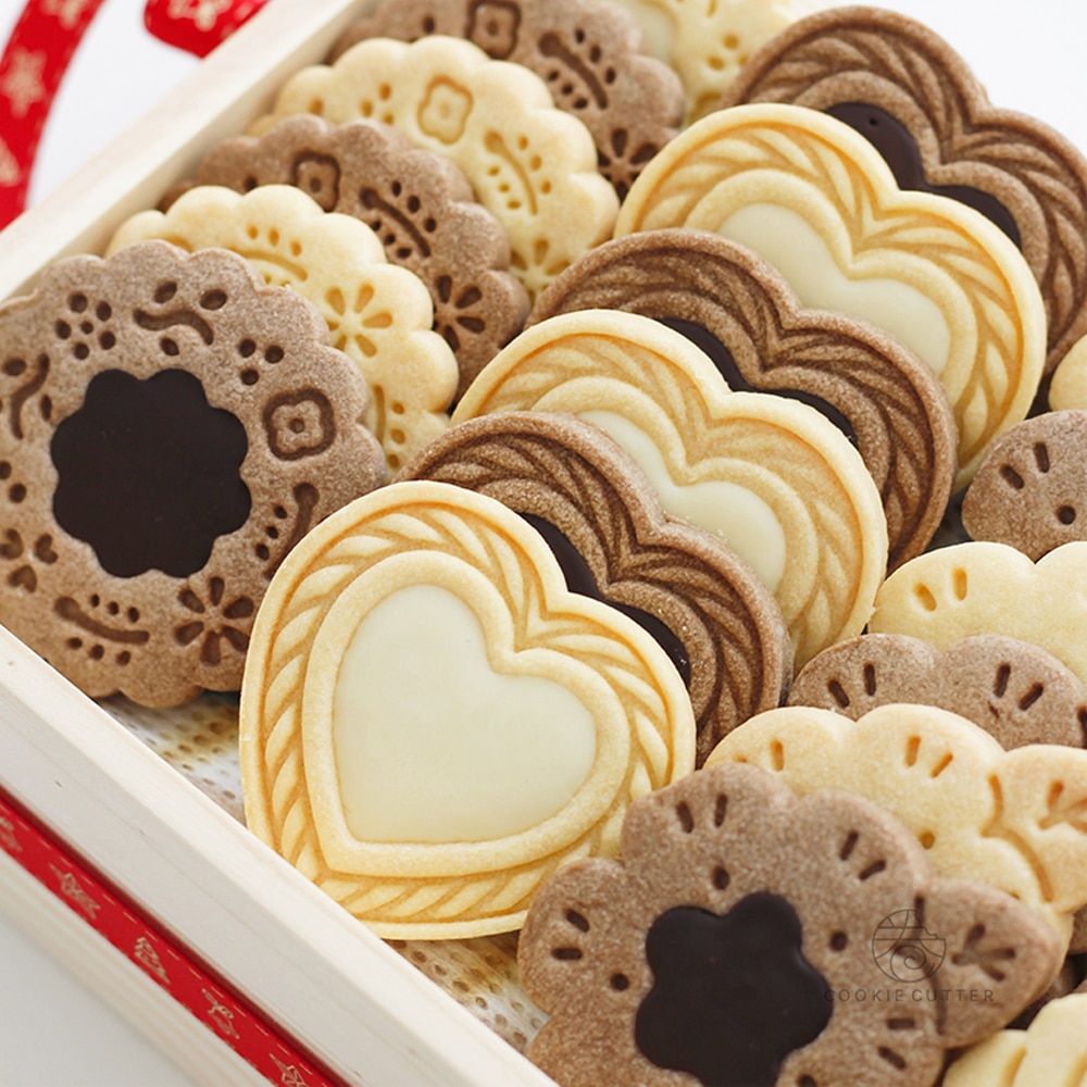 Valentine Day Sandwich Biscuit 3D plunger cutter