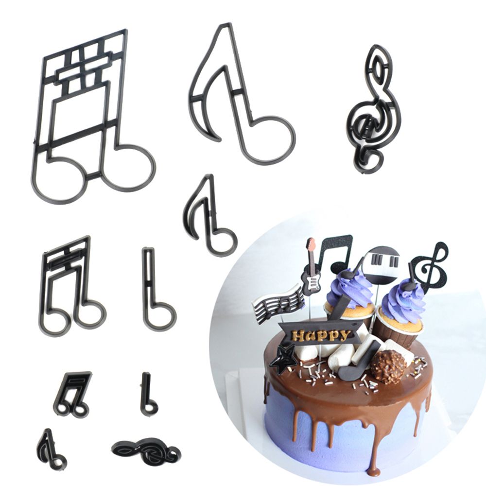 10 Pc Music Notes Plastic Cookie Cutter