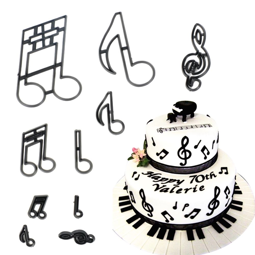 10 Pc Music Notes Plastic Cookie Cutter