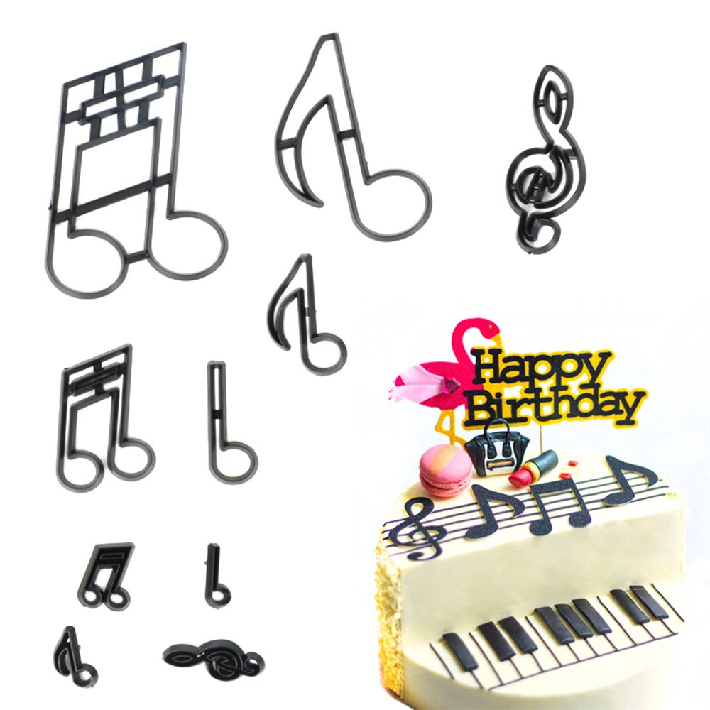 10 Pc Music Notes Plastic Cookie Cutter