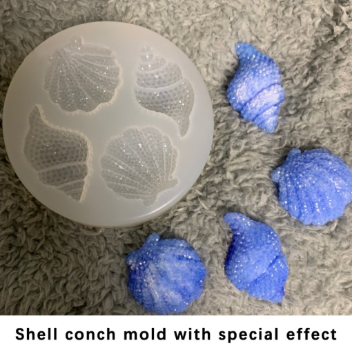 651432 Multi-faceted Shell Conch Chocolate Silicone Mold