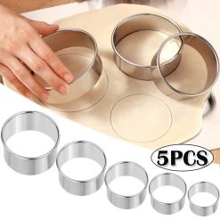 5pcs round stainless steel biscuit mold