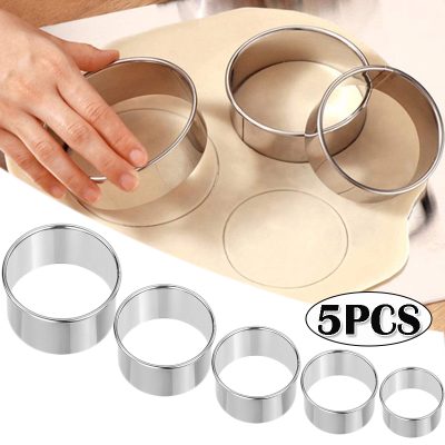 5PCS Round Stainless Steel Biscuit Mold