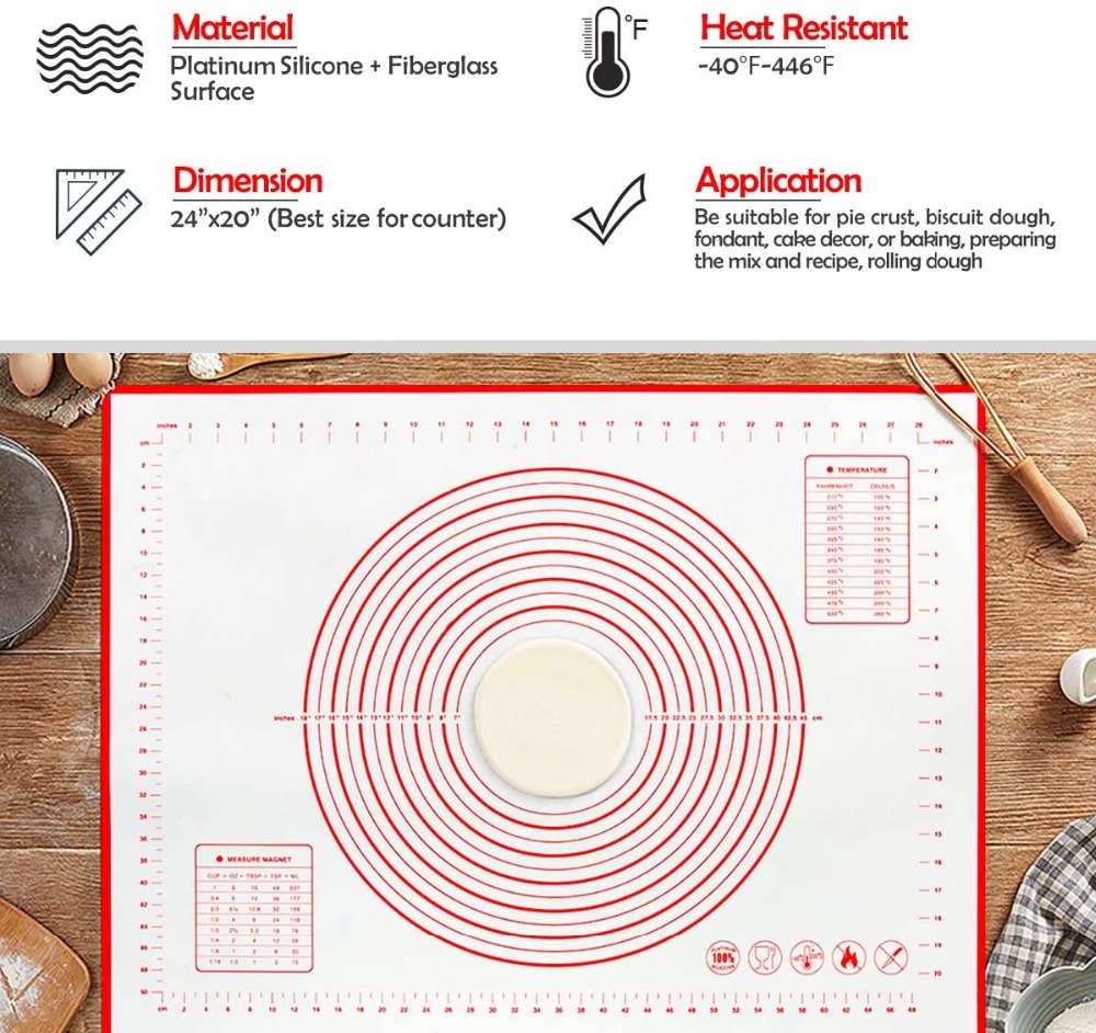 Oversize 80/70/60cm Silicone Baking Mat