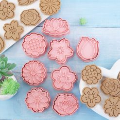 8pcs set flower shape cookie cutters 3d