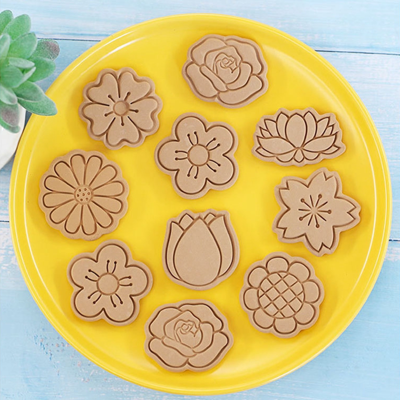 8pcs-set Flower Shape Cookie Cutters 3D