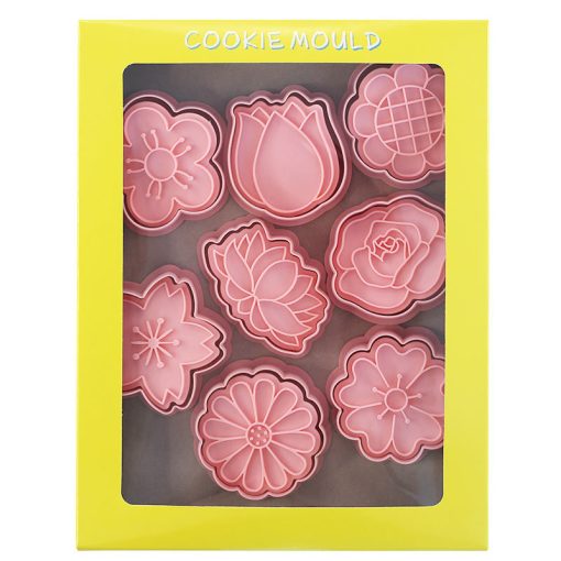 8pcs set flower shape cookie cutters 3d