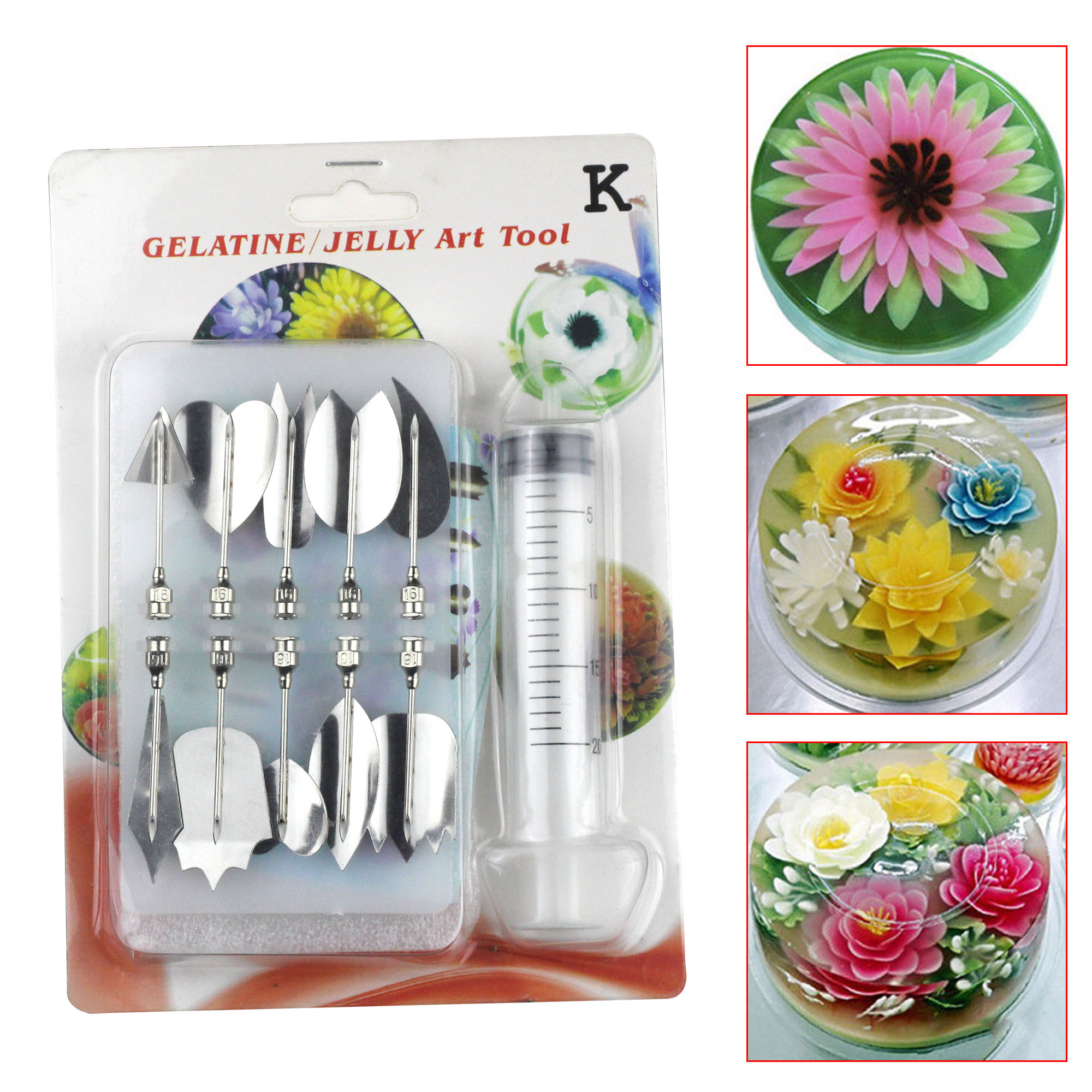 3D Gelatin Cake  Mold Jelly Art Pudding Flowers